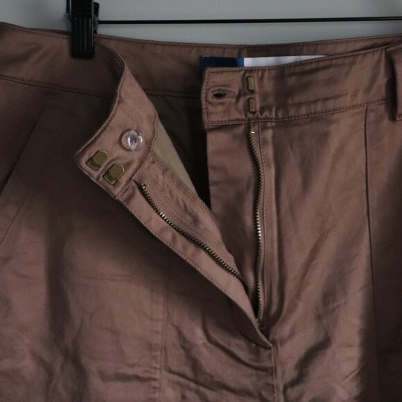 Old Navy Satin Extra High Rise Sz 12 Wide Leg Cargo Utility Barrel Pull On Pants - Picture 6 of 14